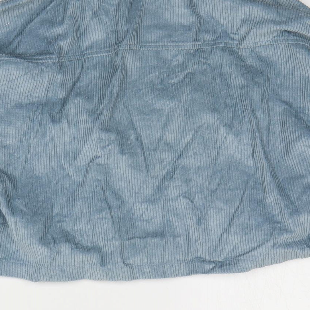 Boohoo Womens Blue Jacket Size 10 Button