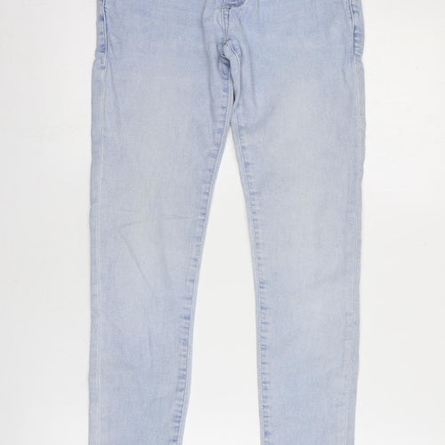 River Island Womens Blue Cotton Skinny Jeans Size 28 in L30 in Regular Zip