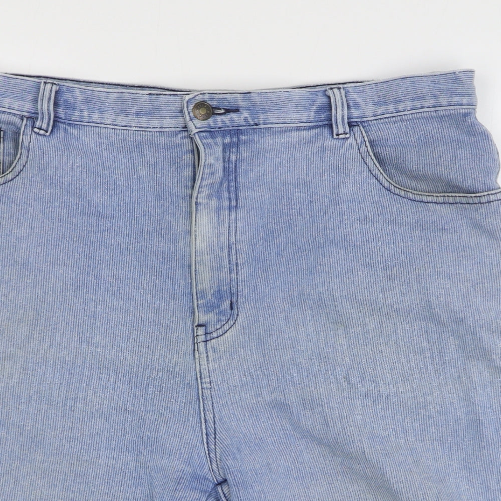 Items Mens Blue Cotton Bermuda Shorts Size 36 in Regular Zip