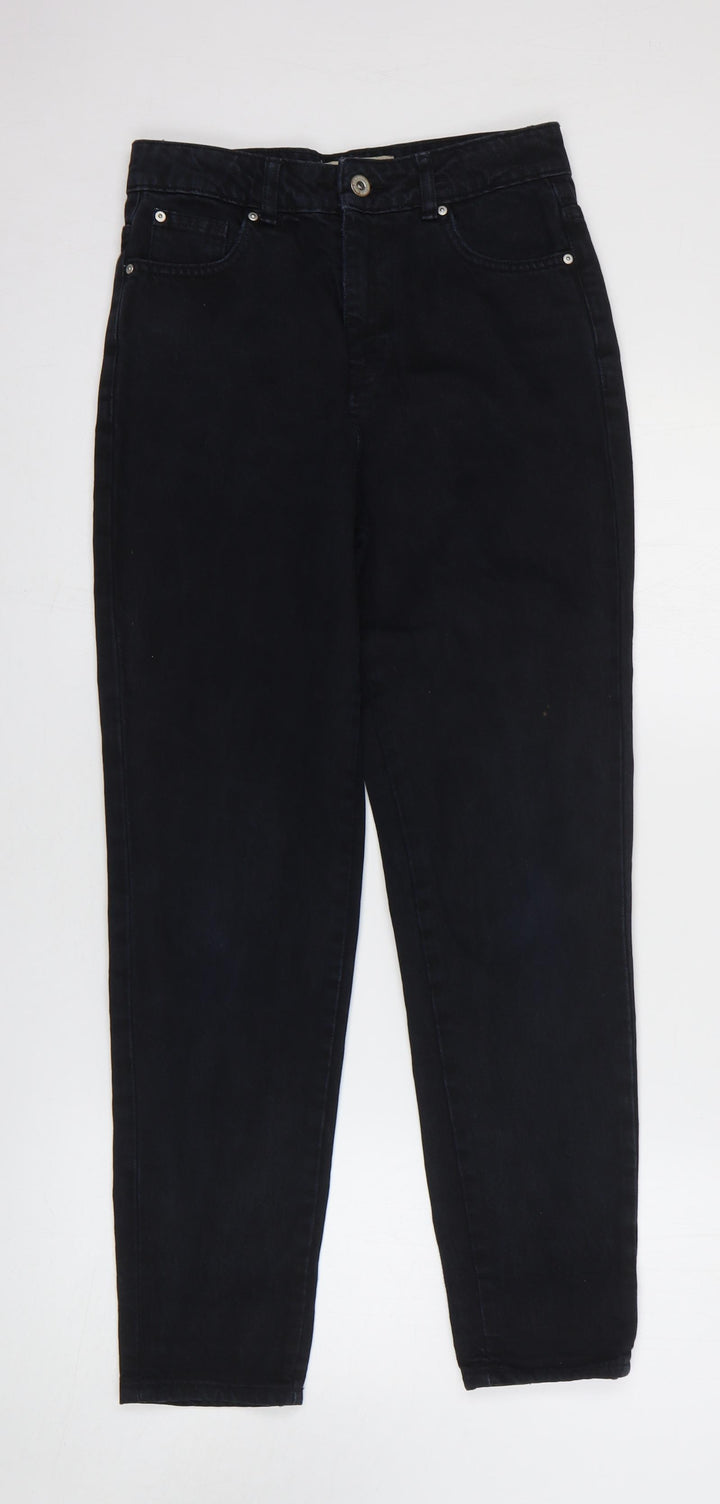 Denim Reserved Womens Black Cotton Straight Jeans Size 34 in Regular Zip