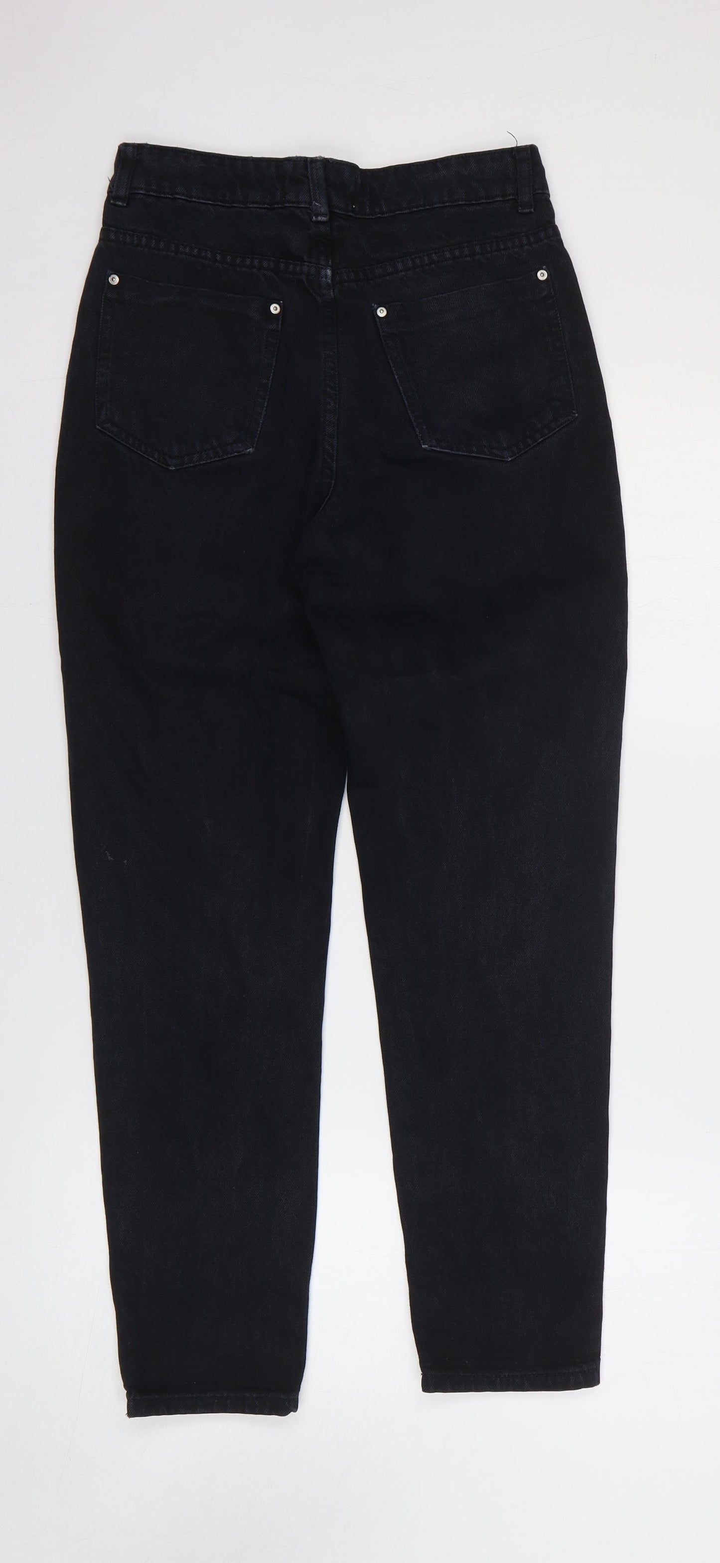 Denim Reserved Womens Black Cotton Straight Jeans Size 34 in Regular Zip