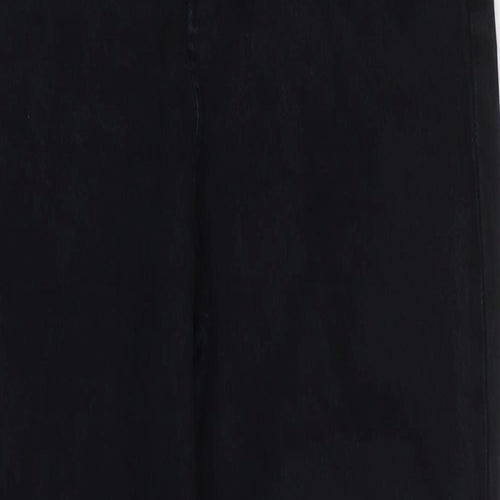 Denim Reserved Womens Black Cotton Straight Jeans Size 34 in Regular Zip