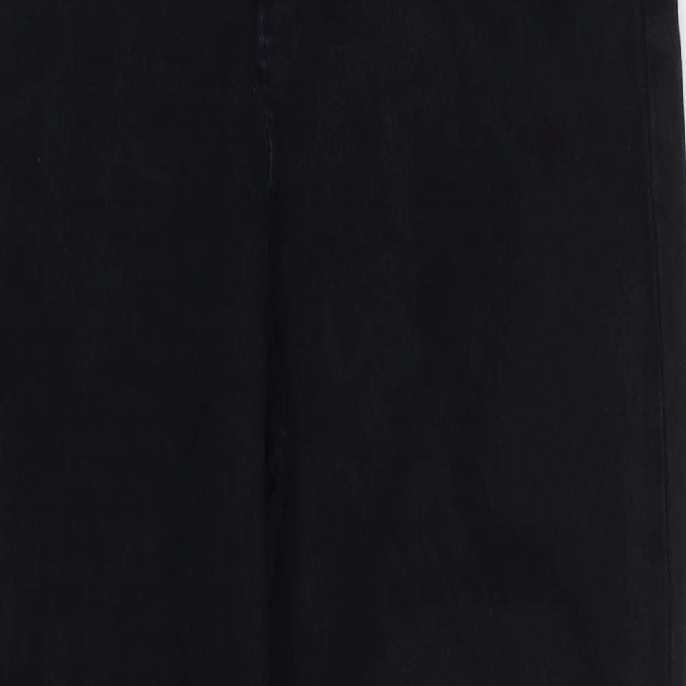 Denim Reserved Womens Black Cotton Straight Jeans Size 34 in Regular Zip