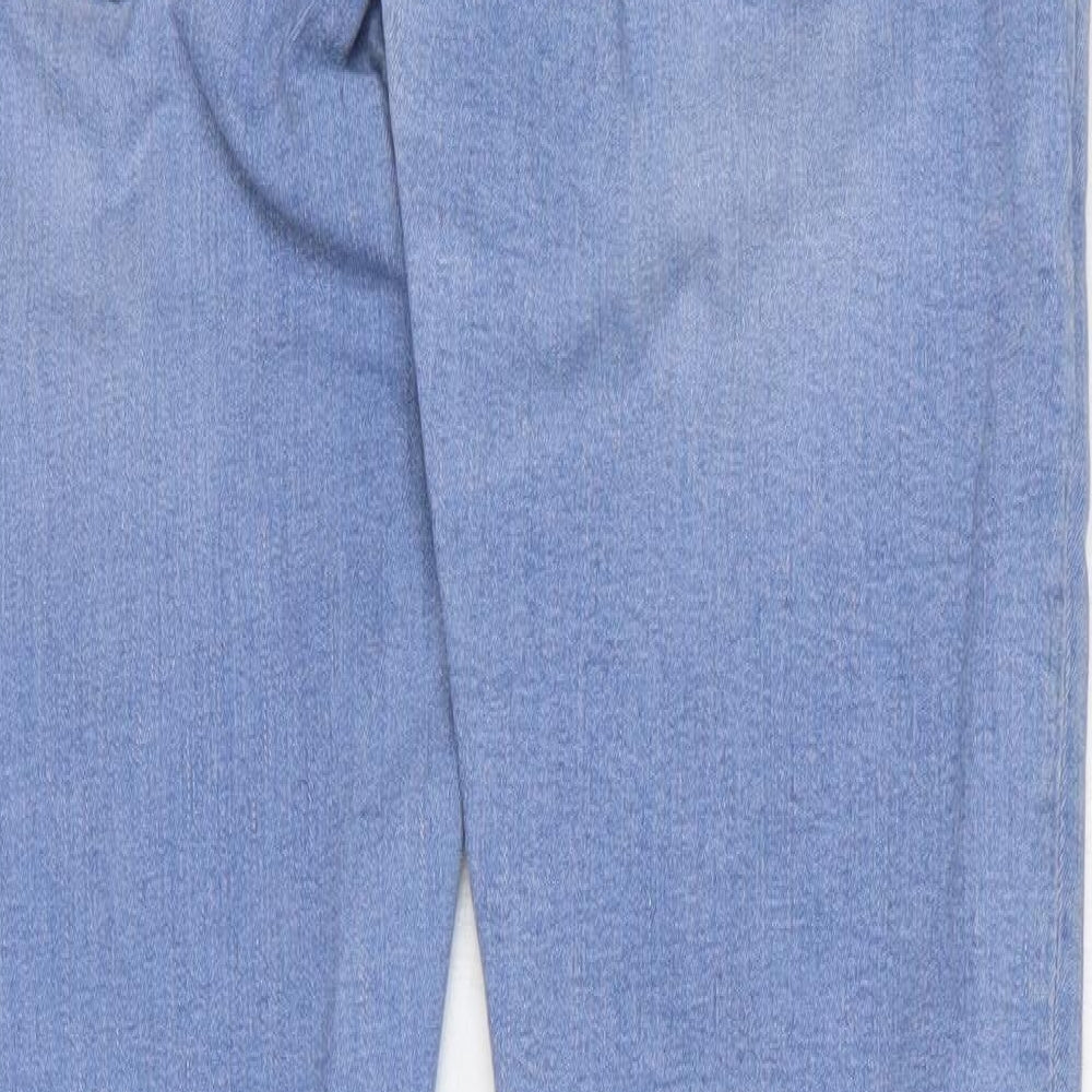 River Island Mens Blue Cotton Straight Jeans Size 32 in L32 in Regular Zip