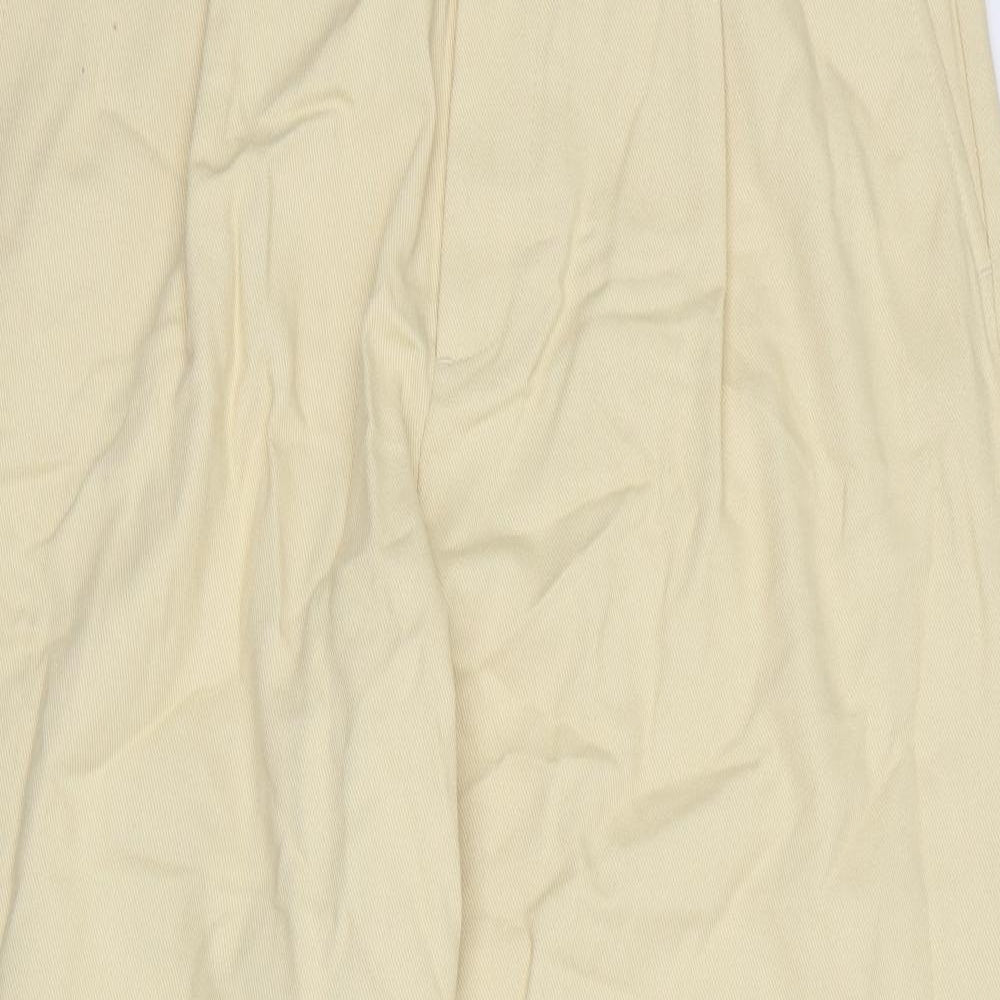 Zara Womens Beige Cotton Tapered Jeans Size 14 Regular Zip