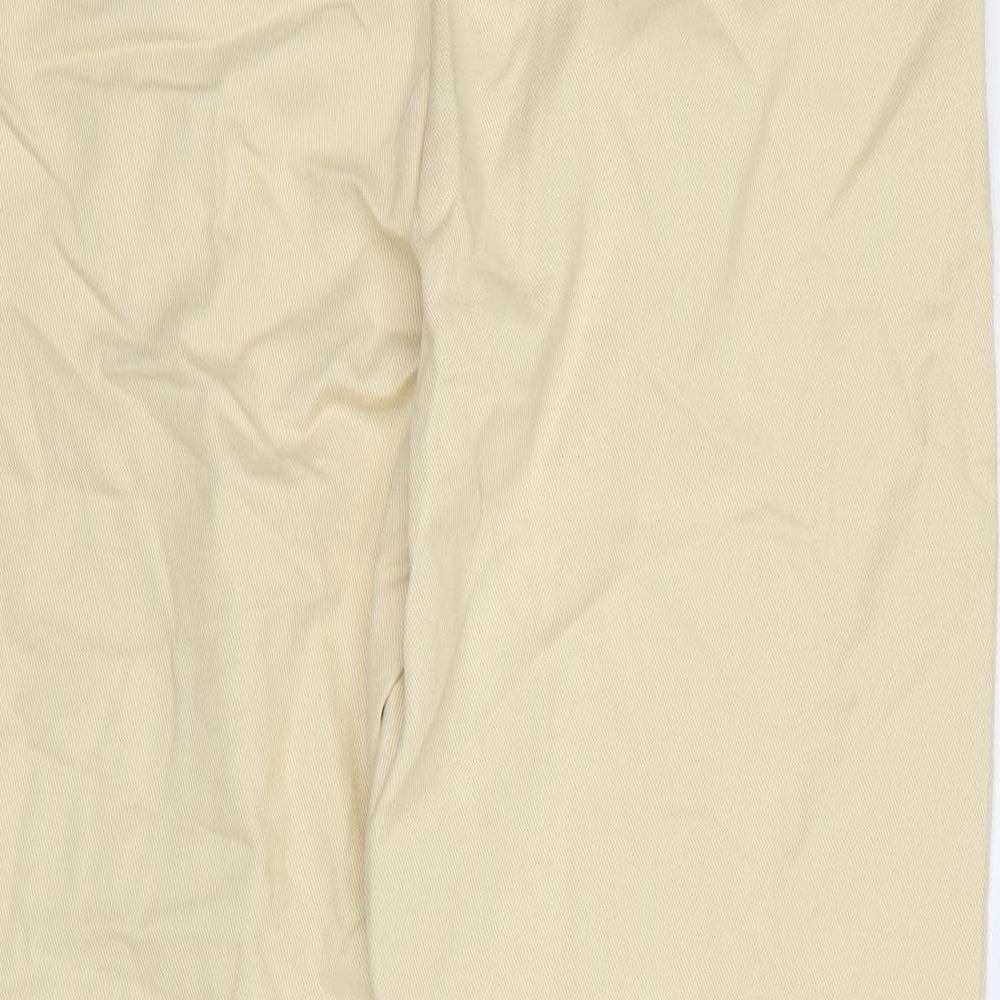 Zara Womens Beige Cotton Tapered Jeans Size 14 Regular Zip