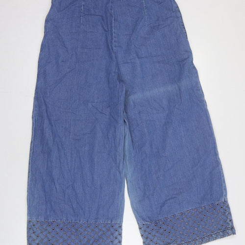 ASOS Womens Blue Cotton Wide-Leg Jeans Size 28 in L32 in Regular