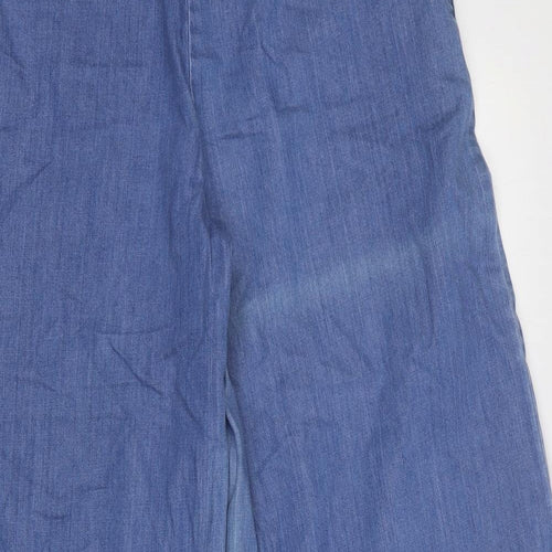 ASOS Womens Blue Cotton Wide-Leg Jeans Size 28 in L32 in Regular
