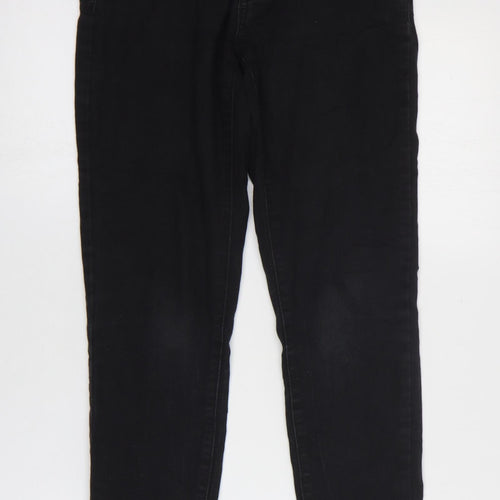 Preworn Womens Black Cotton Skinny Jeans Size 8 Slim Zip