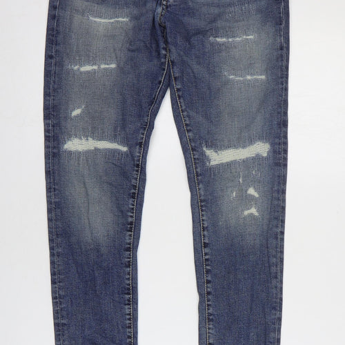 Represent Mens Blue Cotton Tapered Jeans Size 30 in Regular Zip