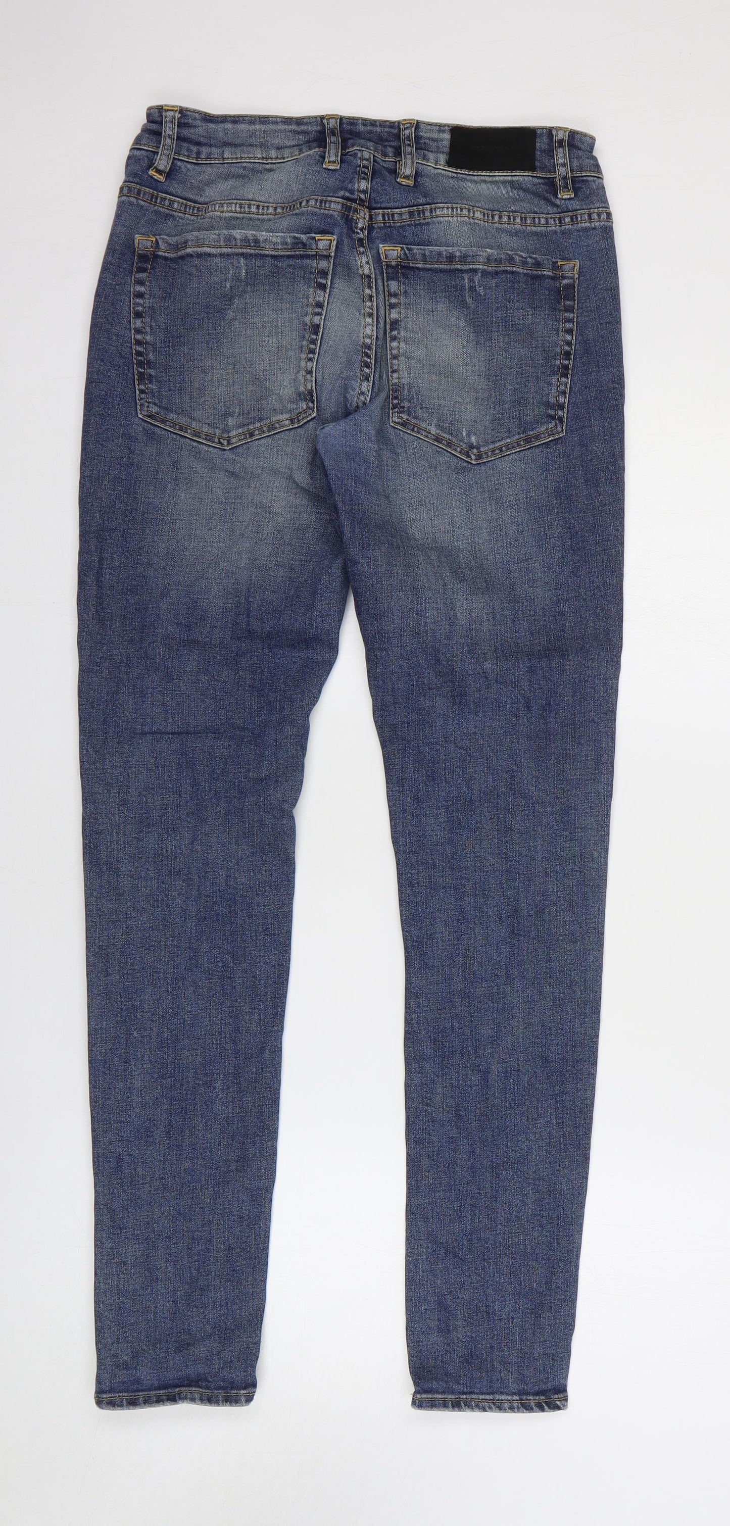Represent Mens Blue Cotton Tapered Jeans Size 30 in Regular Zip