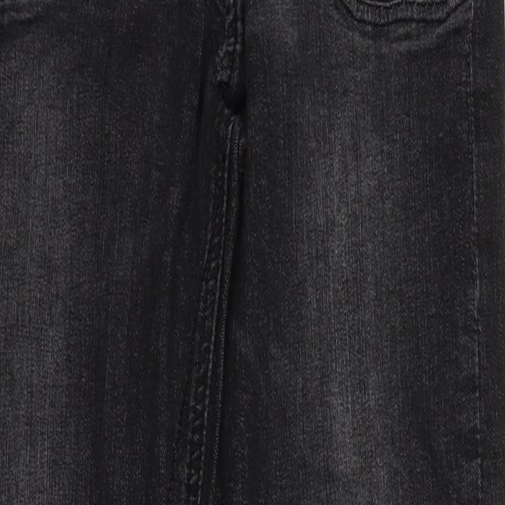 George Boys Black Cotton Straight Jeans Size 13-14 Years Regular Drawstring