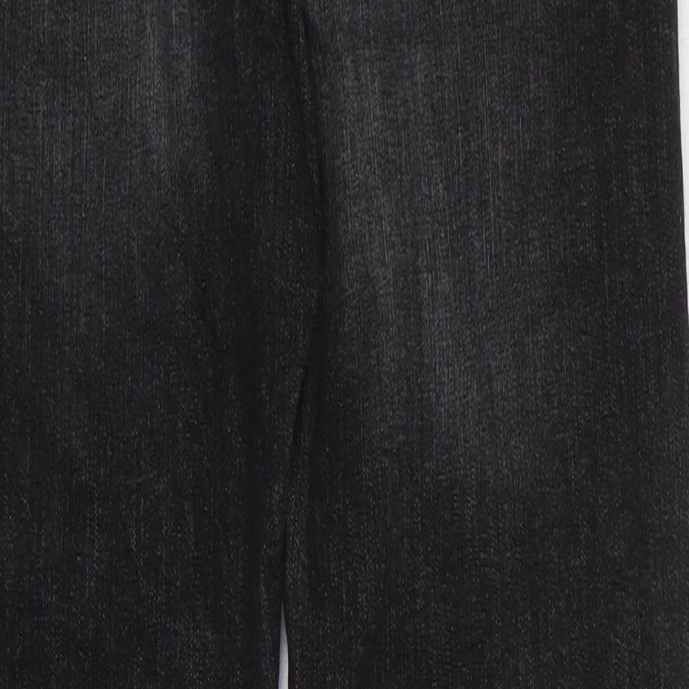 George Boys Black Cotton Straight Jeans Size 13-14 Years Regular Drawstring