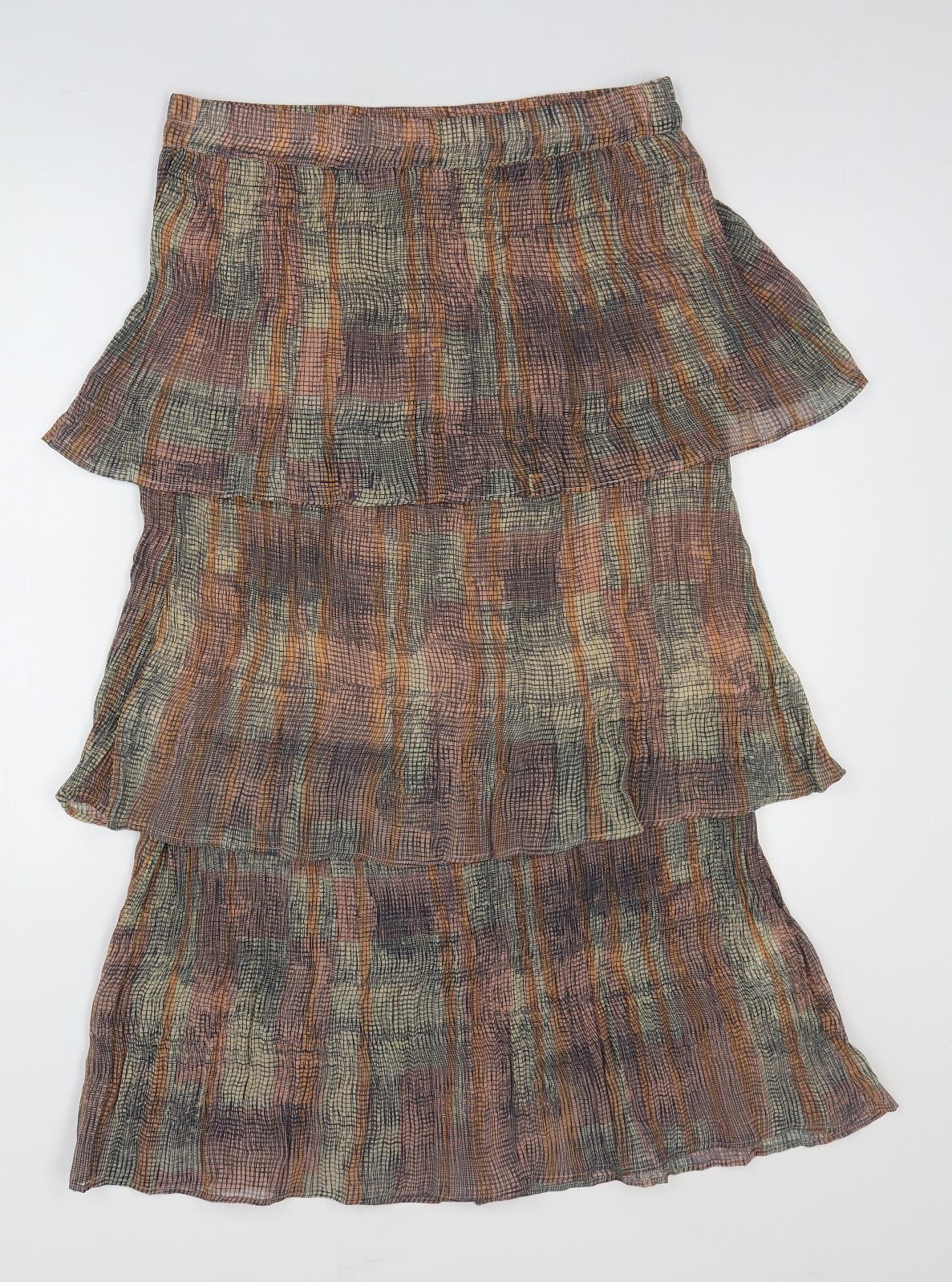 Dranella Womens Multicoloured Striped Polyester Straight & Pencil Skirt Size L