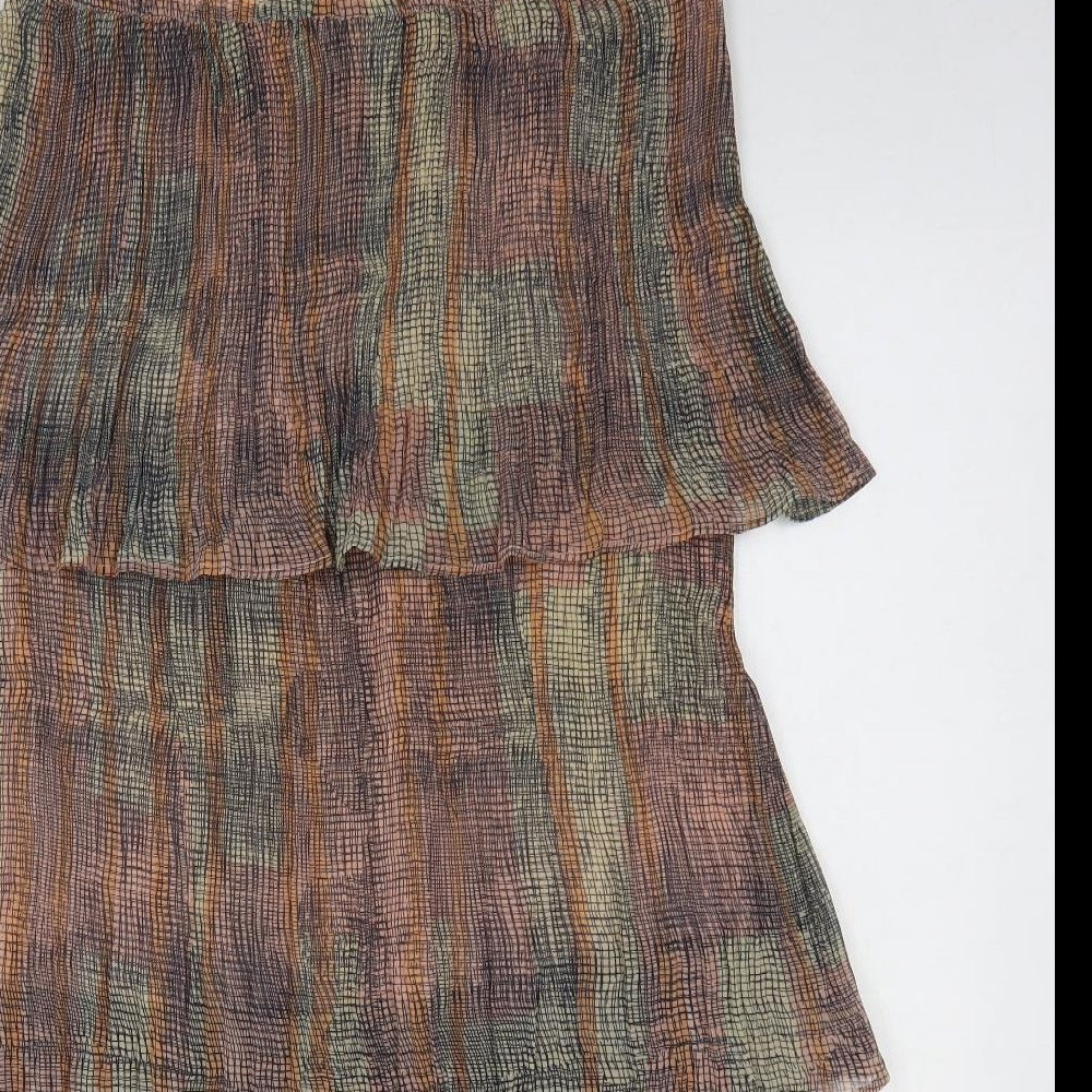 Dranella Womens Multicoloured Striped Polyester Straight & Pencil Skirt Size L