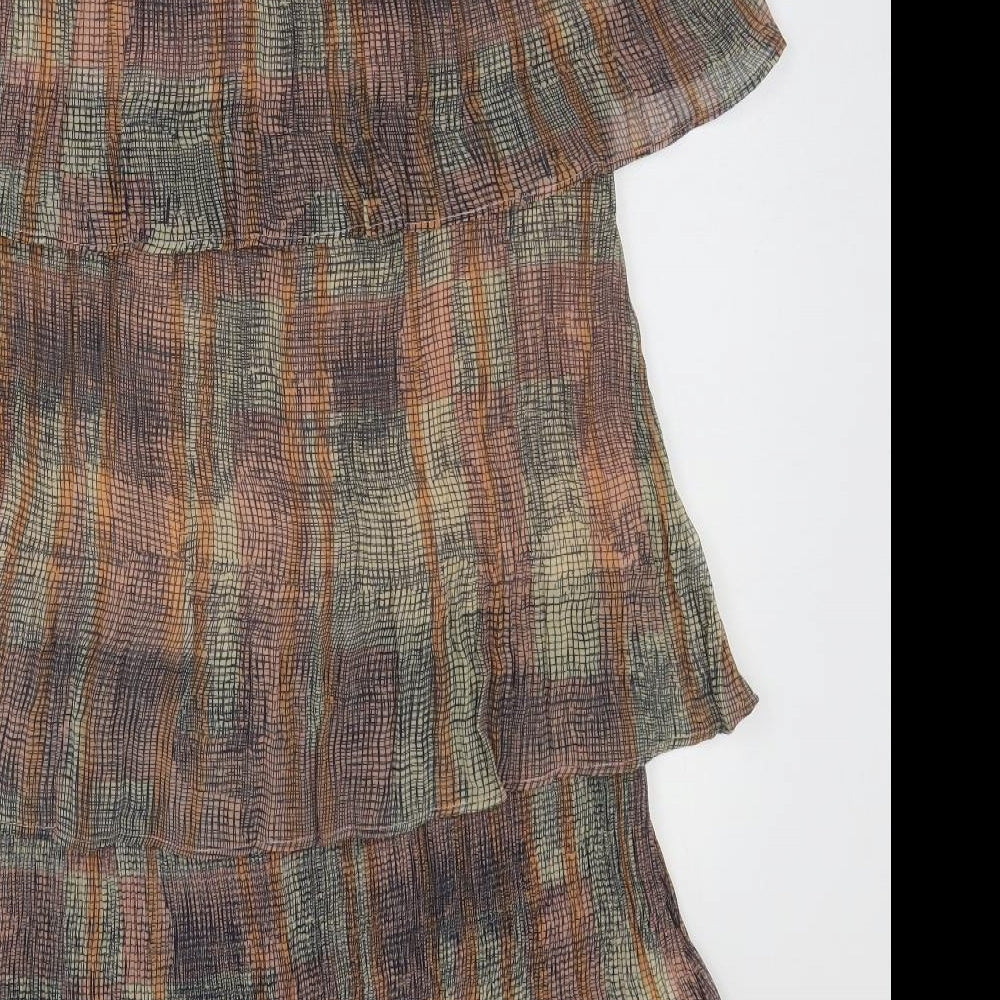 Dranella Womens Multicoloured Striped Polyester Straight & Pencil Skirt Size L