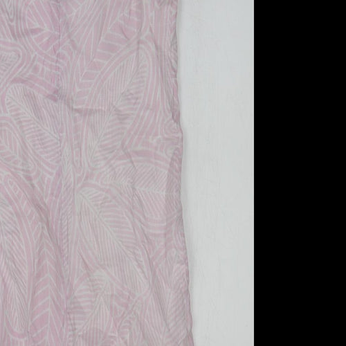 Island Company Womens Pink Geometric Linen Shift Size M Boat Neck Zip