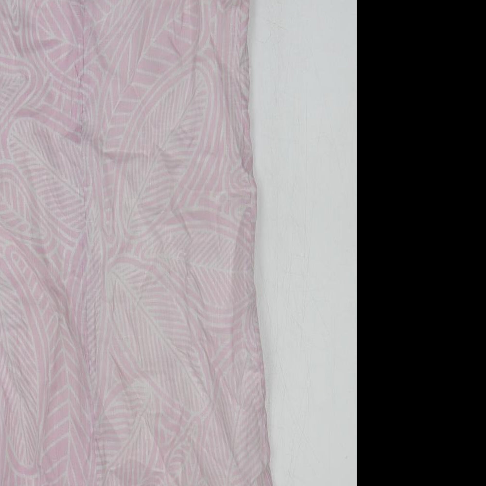 Island Company Womens Pink Geometric Linen Shift Size M Boat Neck Zip