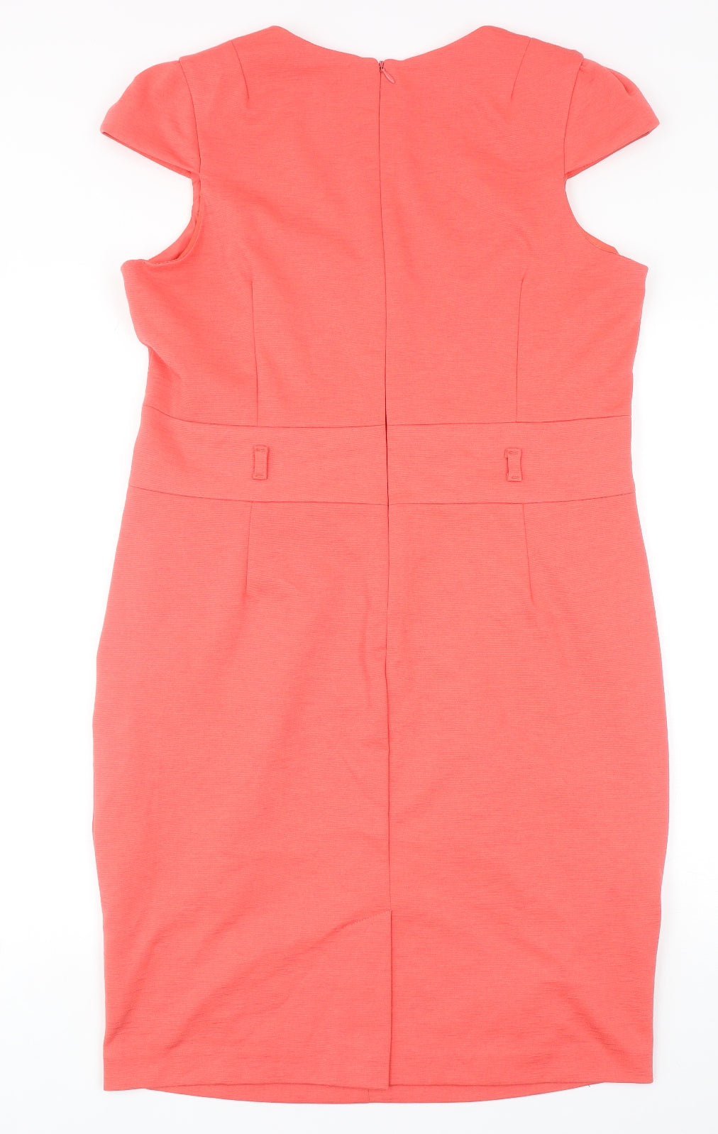 NEXT Womens Pink Polyester A-Line Size 16 V-Neck Zip