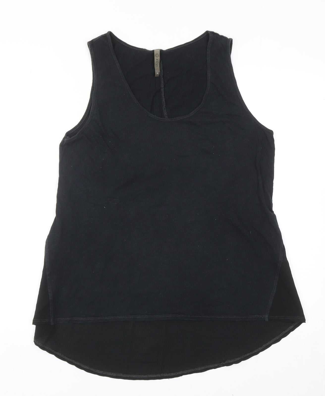 XCVI Womens Grey Colourblock Cotton Basic Tank Size M Scoop Neck