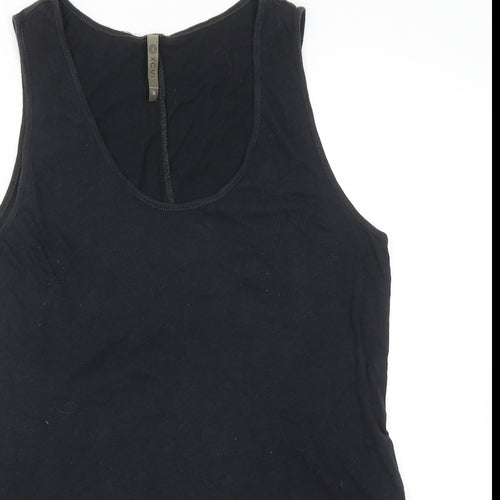 XCVI Womens Grey Colourblock Cotton Basic Tank Size M Scoop Neck