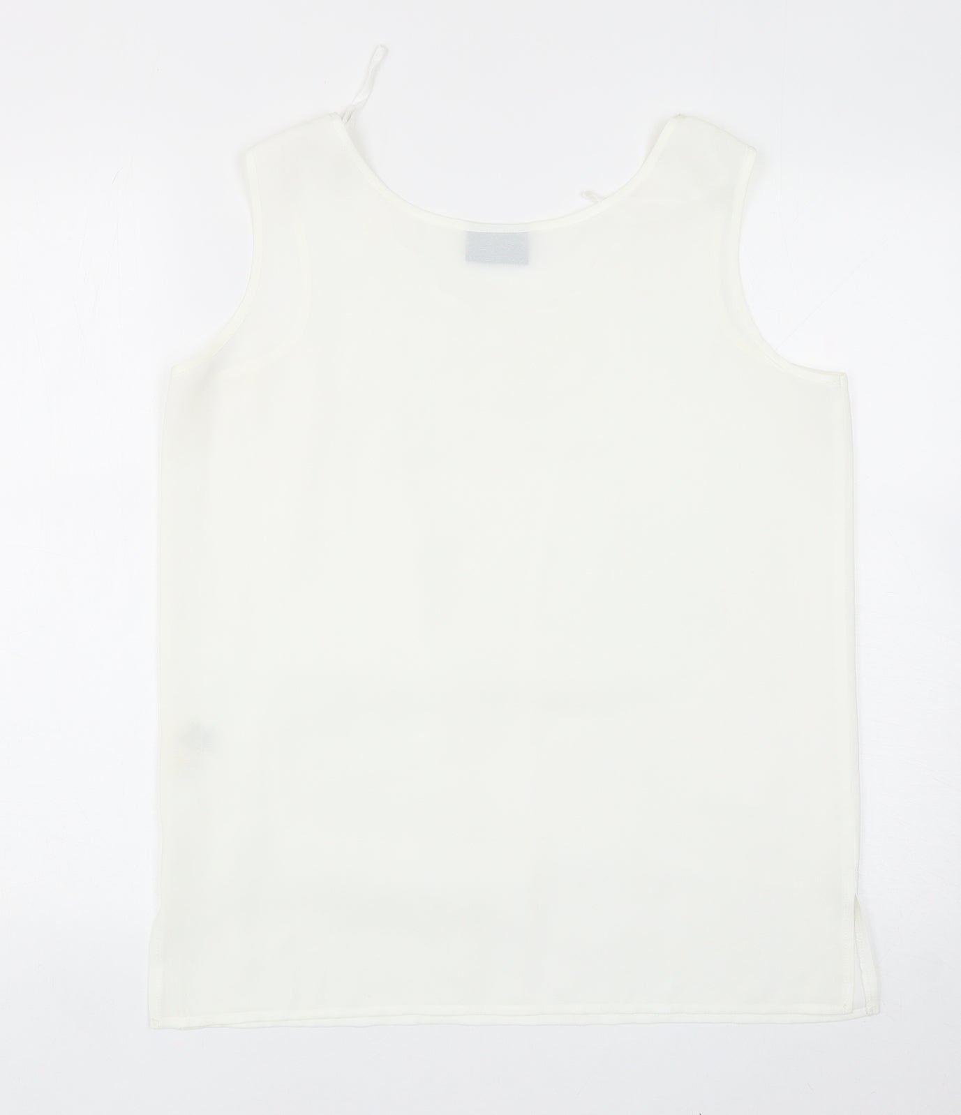 C&A Womens White Polyester Basic Blouse Size 16 Scoop Neck