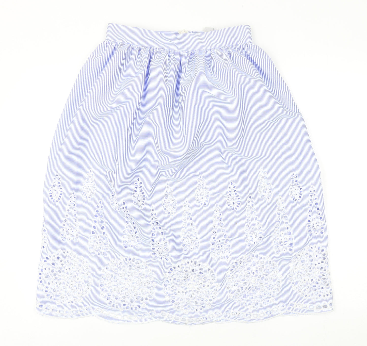 H&M Womens Blue Polyester A-Line Skirt Size 8 Zip