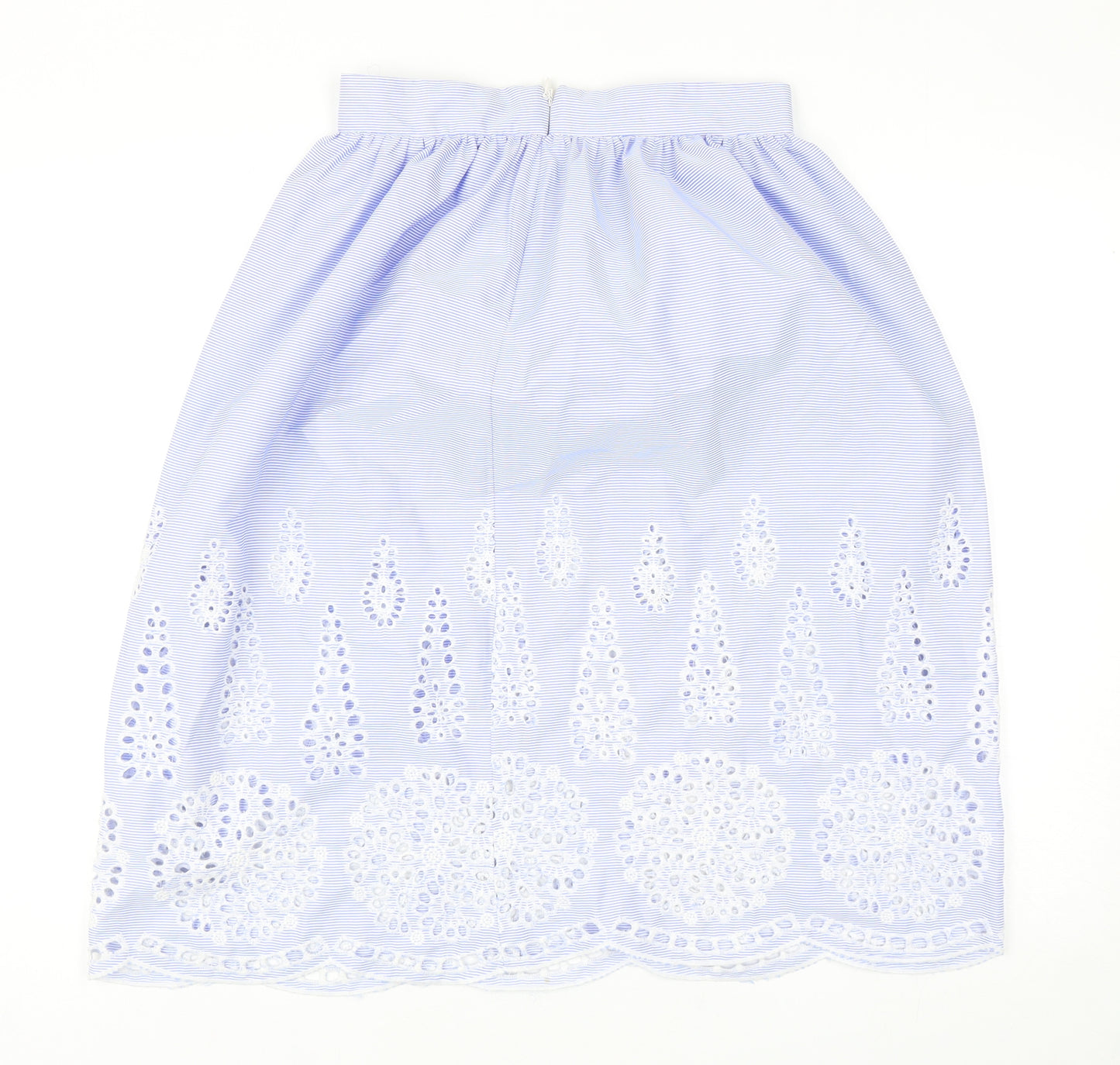 H&M Womens Blue Polyester A-Line Skirt Size 8 Zip