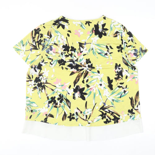 Marks and Spencer Womens Multicoloured Floral Viscose Basic Blouse Size 14 V-Neck
