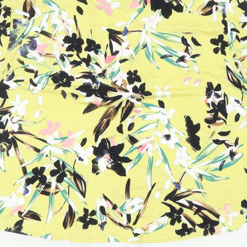 Marks and Spencer Womens Multicoloured Floral Viscose Basic Blouse Size 14 V-Neck
