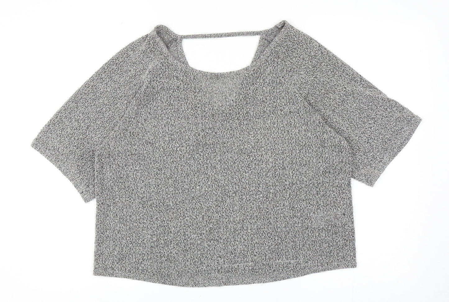 New Look Womens Grey Round Neck Viscose Pullover Jumper Size 12
