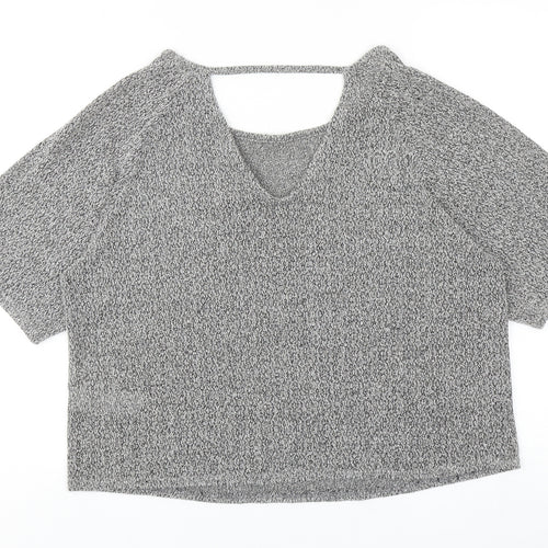 New Look Womens Grey Round Neck Viscose Pullover Jumper Size 12