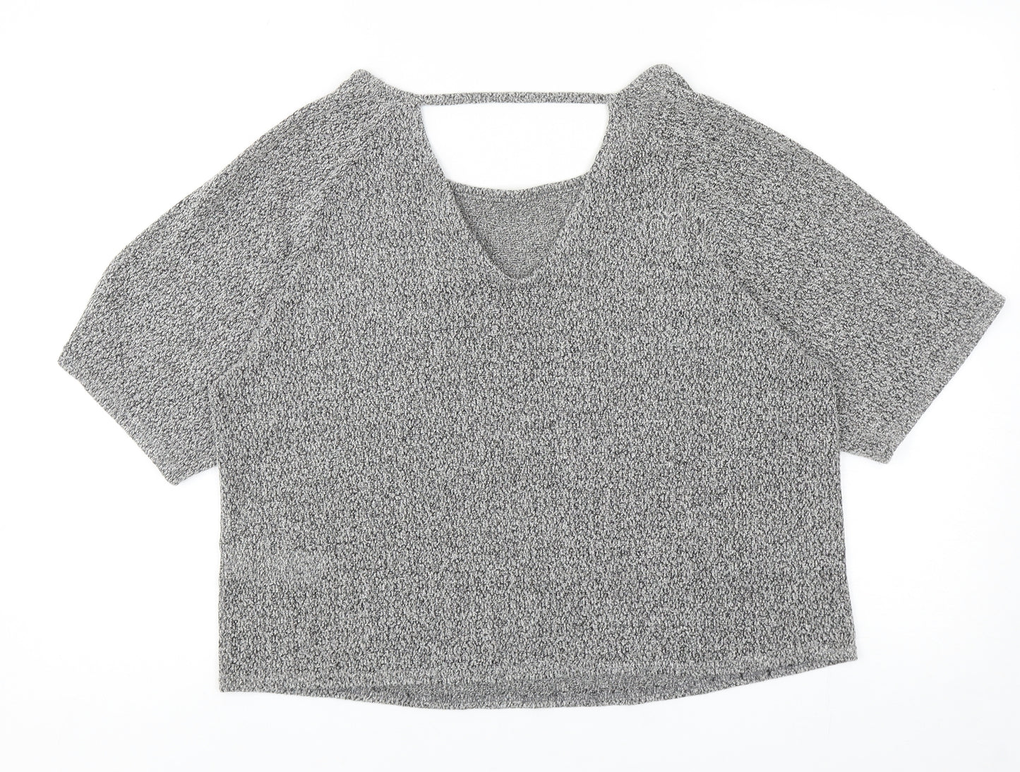 New Look Womens Grey Round Neck Viscose Pullover Jumper Size 12