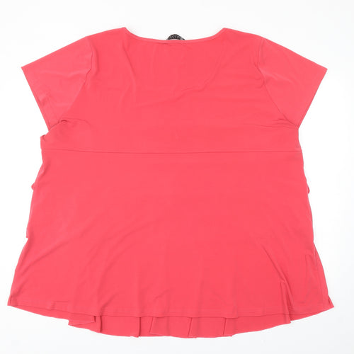 Joanna Hope Womens Pink Polyester Basic T-Shirt Size 32 Round Neck