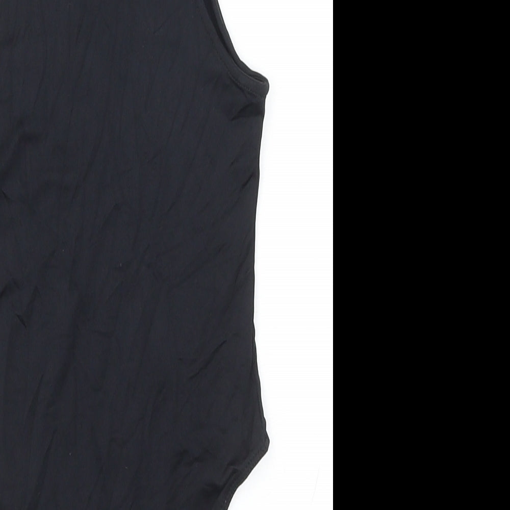Primark Womens Black Polyamide Bodysuit One-Piece Size 2XS Snap
