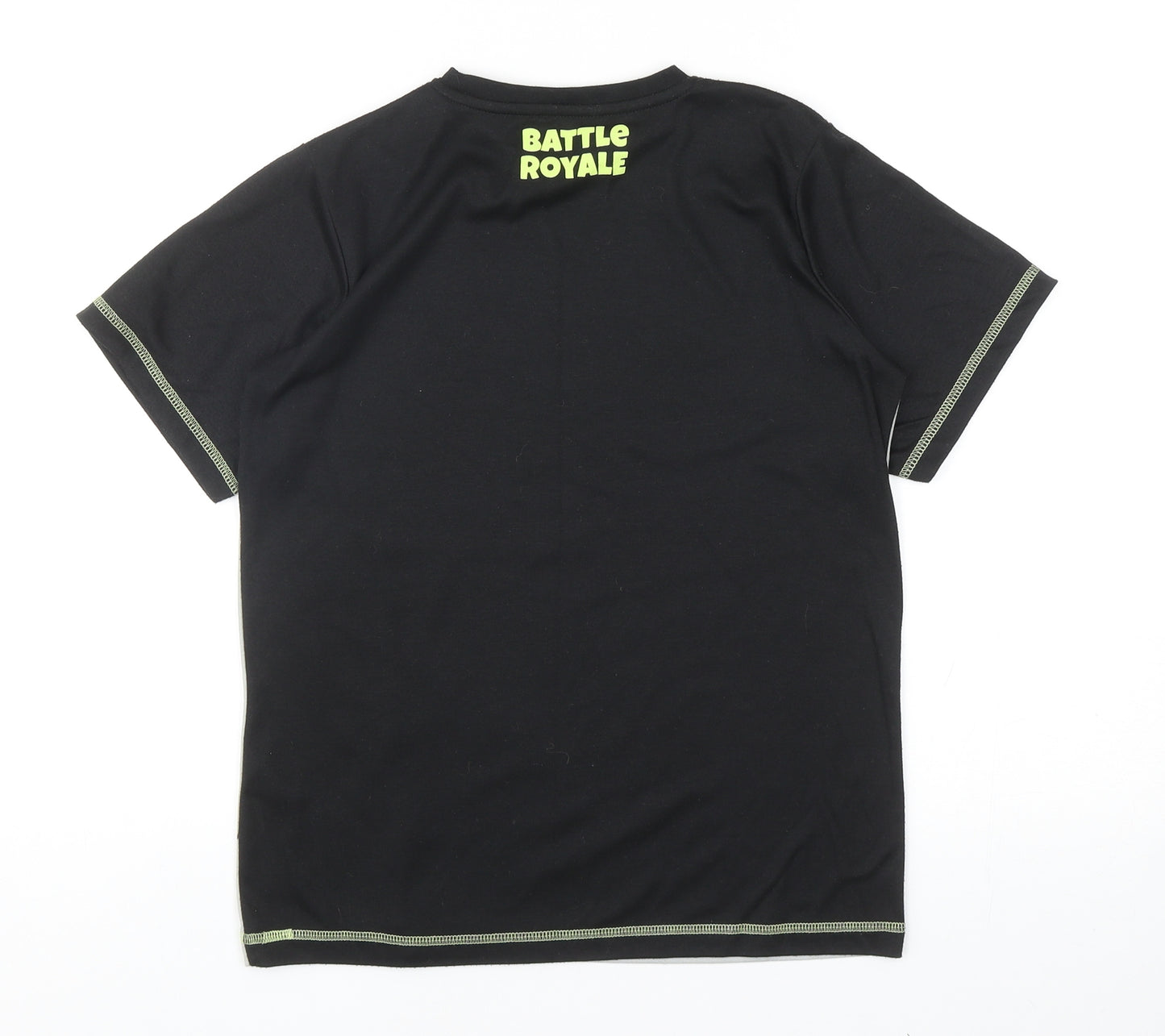Preworn Boys Grey Polyester Basic T-Shirt Size 12-13 Years Round Neck Pullover - Battle Royale