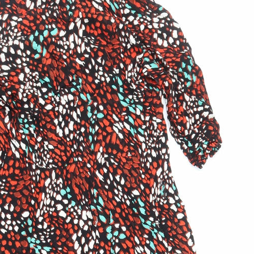 Marks and Spencer Womens Multicoloured Geometric Viscose A-Line Size 20 Round Neck Zip