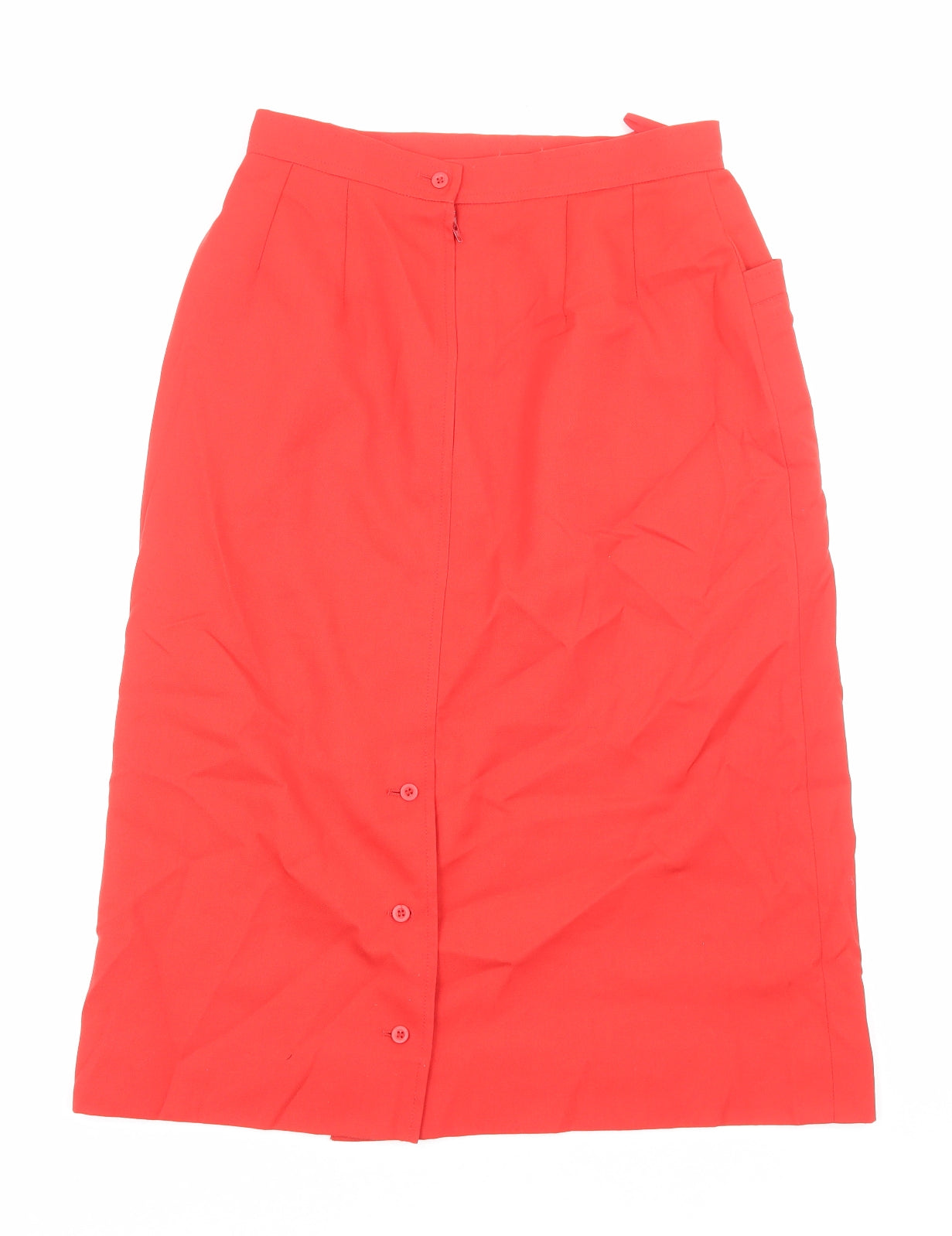 Planet Womens Red Polyester A-Line Skirt Size 14 Zip