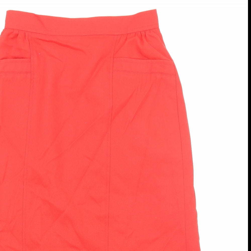 Planet Womens Red Polyester A-Line Skirt Size 14 Zip