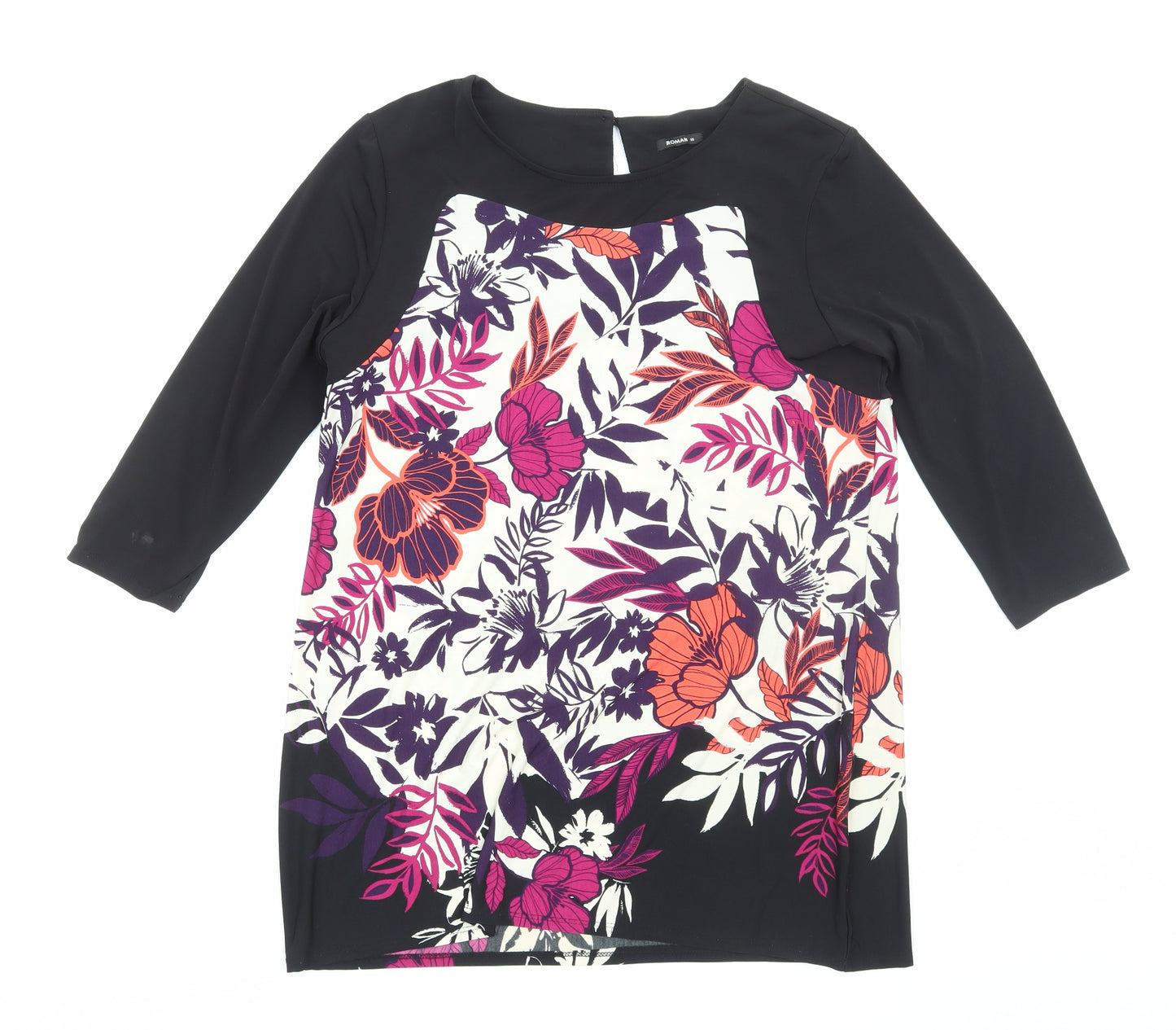 Roman Womens Multicoloured Floral Polyester A-Line Size 18 Round Neck Pullover