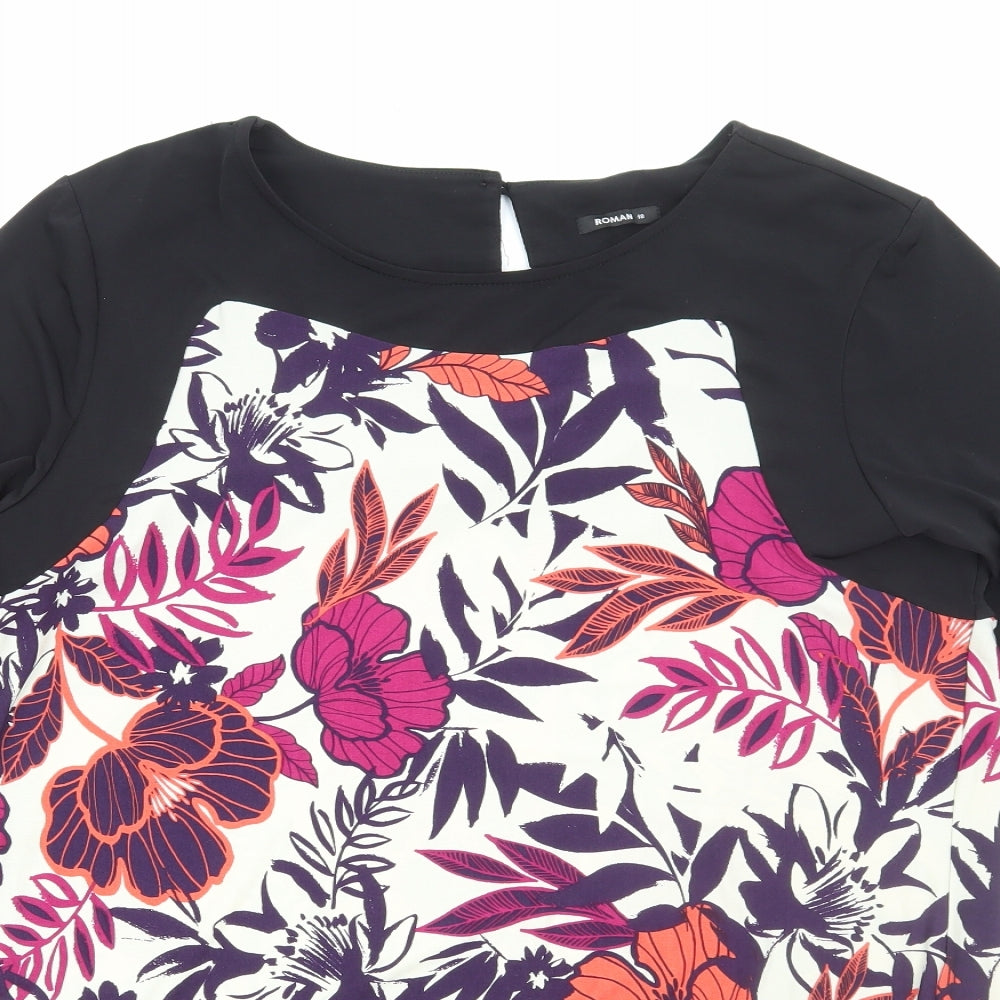 Roman Womens Multicoloured Floral Polyester A-Line Size 18 Round Neck Pullover