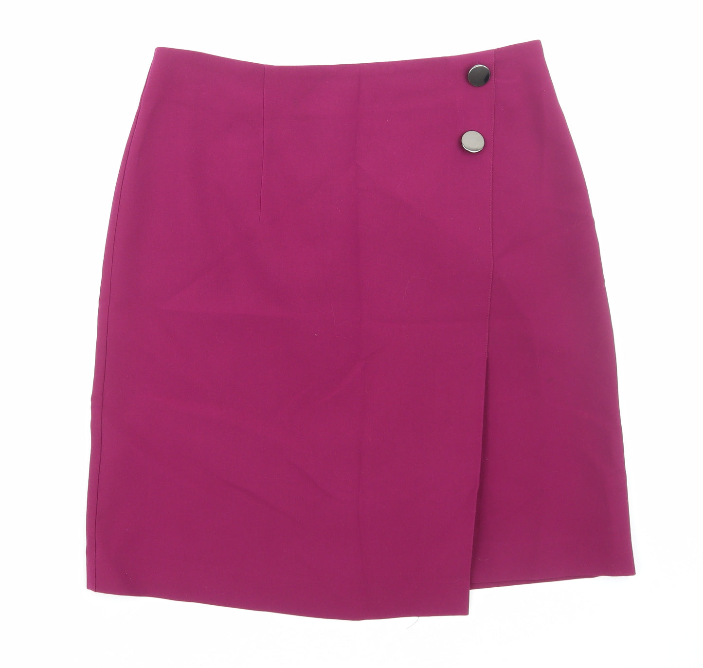 Marks and Spencer Womens Purple Polyester A-Line Skirt Size 14 Zip