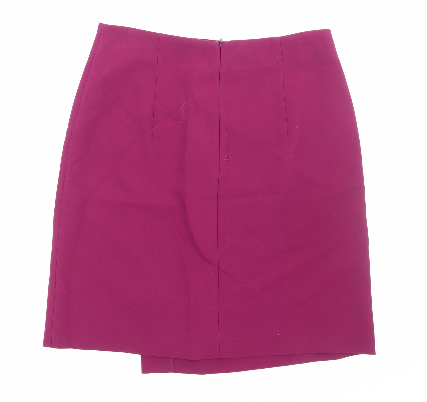 Marks and Spencer Womens Purple Polyester A-Line Skirt Size 14 Zip