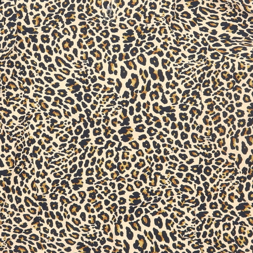 Marks and Spencer Womens Brown Animal Print Viscose Basic Blouse Size 12 Round Neck - Leopard Print