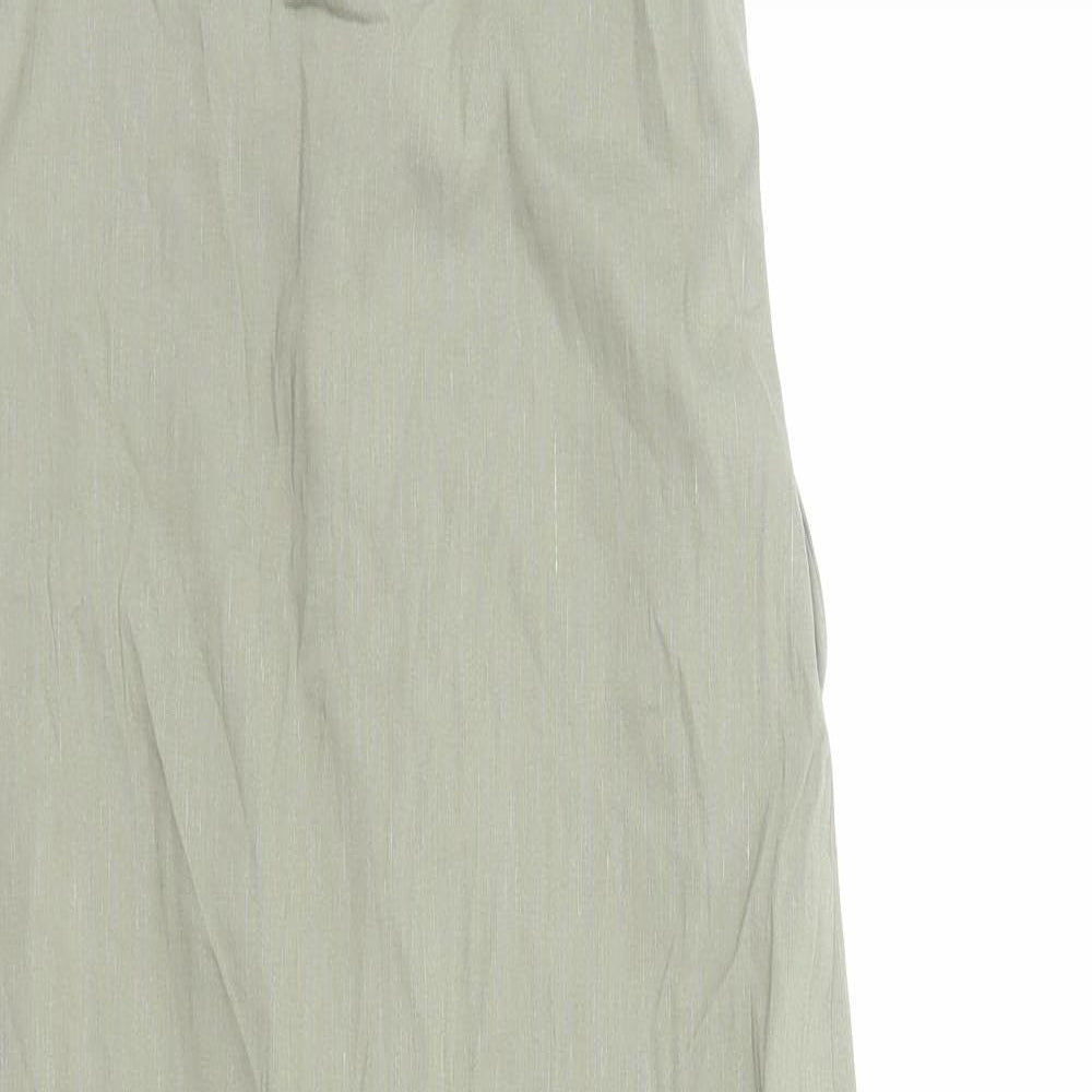 Zara Womens Green Polyester Maxi Size M Round Neck Zip