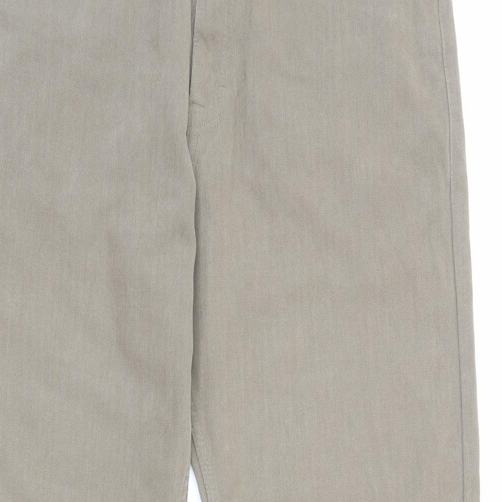 NEXT Mens Brown Cotton Trousers Size L Regular Zip
