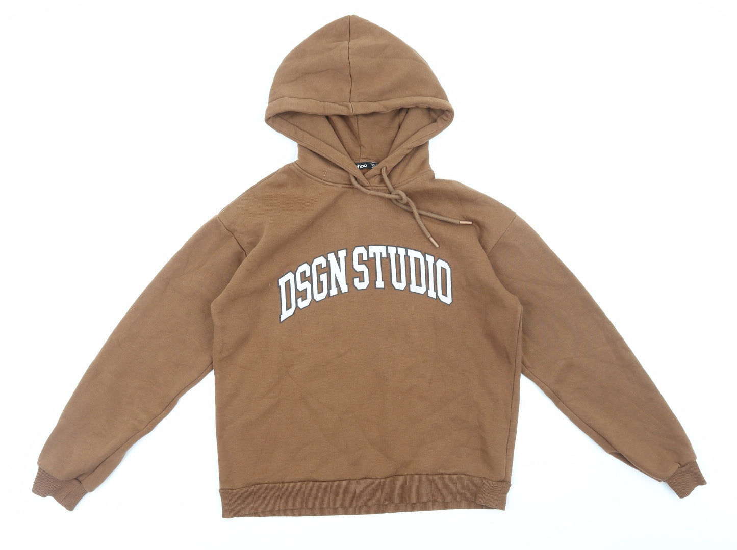 Boohoo Womens Brown Cotton Pullover Hoodie Size M Pullover