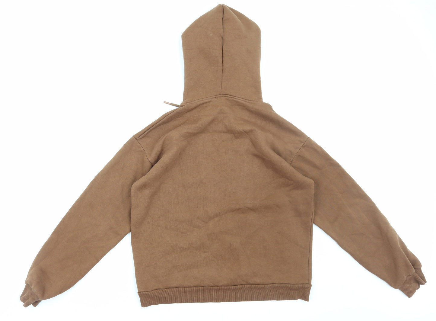 Boohoo Womens Brown Cotton Pullover Hoodie Size M Pullover