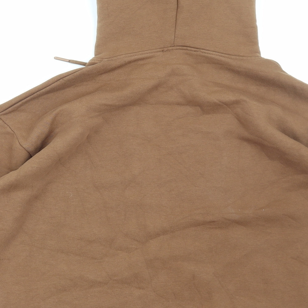 Boohoo Womens Brown Cotton Pullover Hoodie Size M Pullover