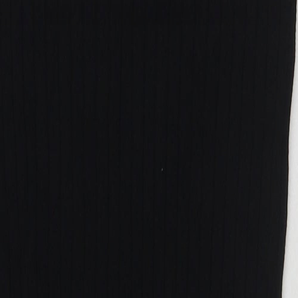Bershka Womens Black Viscose Tank Dress Size S V-Neck Pullover